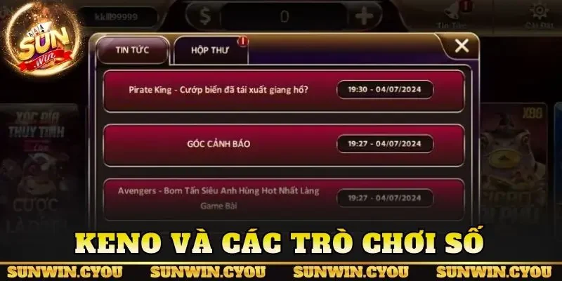 Keno và các trò chơi số